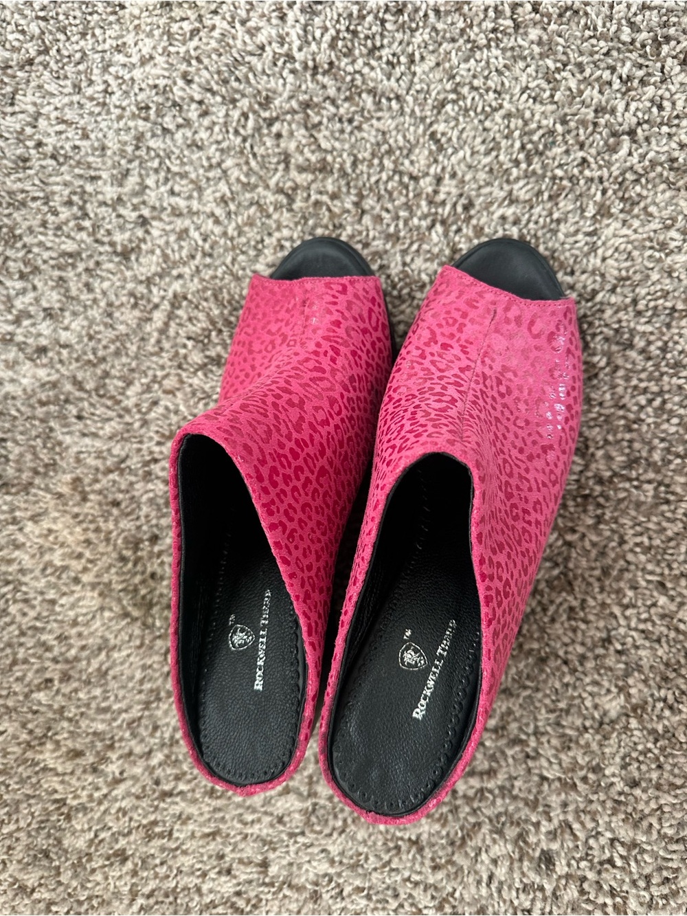 Rockport Hot Pink Leopard-Print Open-Toe Mule